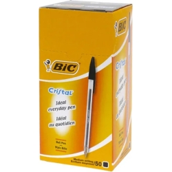 cristal ballpoint pen black - 1 pack of 50 pens