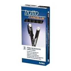 Tratto Cancellik ballpoint erasable pen 1 mm - pack of 12 black