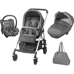 trio streety next concrete grey - stroller + carrycot + car seat