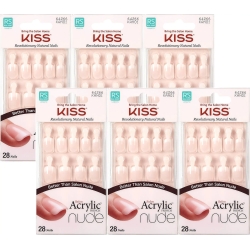 Salon Acrylic nude french nails - 28 artificial Nails - kan01c