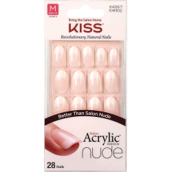 salon acrylic nude french nails  - 28 artificial nails kan02c