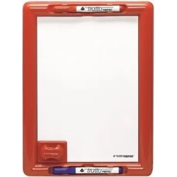 metal blackboard with marker and eraser