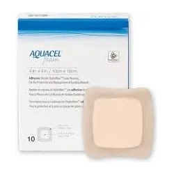 Aquacel Ag adhesive foam 10x10 - pack of 10 sterile dressings
