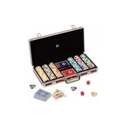Poker chip set aluminium case - Blue - 300 chips