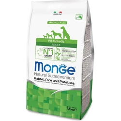 natural superpremium adult all breeds with rabbit rice and potatoes - dry dog food - 2.5 kg
