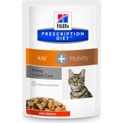 prescription diet k / d + mobility - wet cat food - 12 bags x 85g