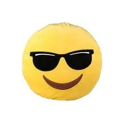 Cool emoticon Plush pillow with black sunglasses 50 cm