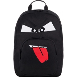 school backpack ollie face black