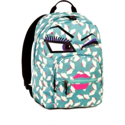 school backpack ollie face yap aqua girl green