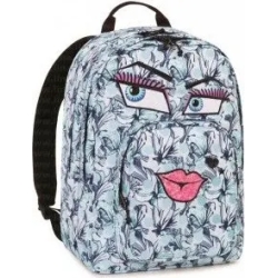 school backpack ollie face yap girl sky blue