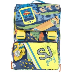 splitting school backpack sj gang yellow