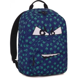 school backpack ollie face yap fantasy blue