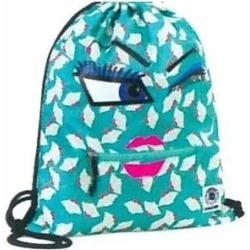easy pack of yap girl face sack bag aqua green