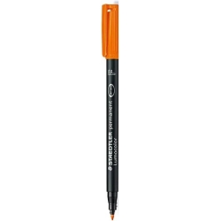 Lumocolor permanent pen fine tip -orange color 1 pack of 10