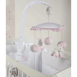 Musical crib toy milky pink