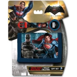Batman E Superman Set Digital Watch And Wallet