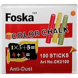 Gessi Scolastici Antipolvere 1x8 cm colori Assortiti Confezione da 100
