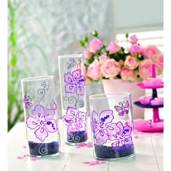 Starter Set Glas Art 4 Glass Paint, 1 Relief Paste, 1 Brush