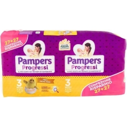 progressi midi size3 (4-9kg) double pack 54 nappies