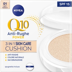 q10 plus cushion fondotinta anti age 3 in 1 01 light medium