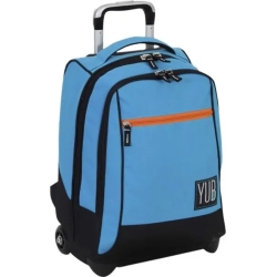 school backpack with trolley turquoise