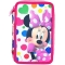 Kit Expandable Backpack + Pencil Case 3 Zip Minnie