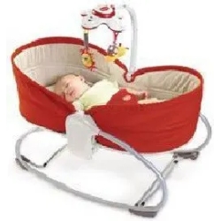 3 in 1 Rocker Napper - Baby bouncer chair and cradle Red