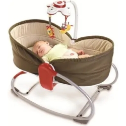 3 in 1 Rocker Napper - Baby bouncer chair and cradle Brown