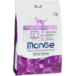 natural superpremium adult cat - rich in chicken dry food 400g