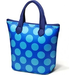 Neoprene bag Pois blue