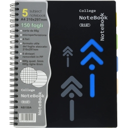 NoteBook A4 150 sheets 80G 4 holes 5 dividers Q + R