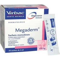 Megaderm supplement for dogs and cats <10 kg 28 sachets