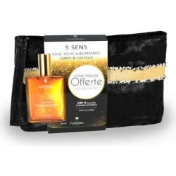 Black cosmetic bag with sublimating body and hair oil