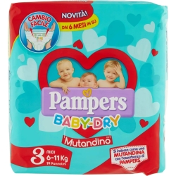 baby dry mutandino - size 3 midi (6-11 kg) 19 diapers