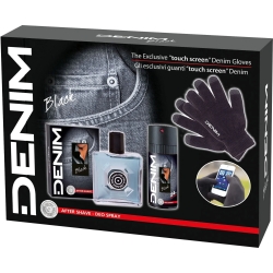 Black gift set - Aftershave Water 100 ml + Deodorant Spray 150 ml + touchscreen gloves