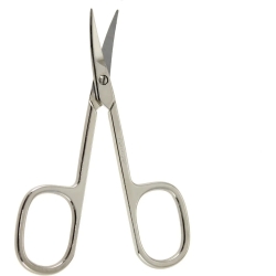 Chromed steel curved leather scissors