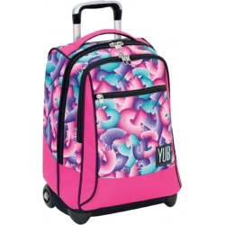 School Backpack with trolley Murales Girl various colors