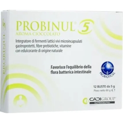 Probinul 5 - Probiotics food Supplement 12 sachets chocolate flavor