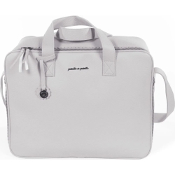 Maternity suitcase biscuit in grey eco-leather