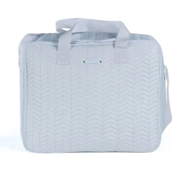 Maternity suitcase furs in light blue eco-leather
