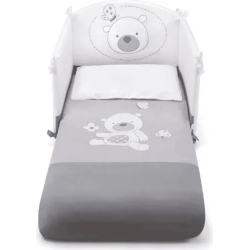 Poldo - Removable bed with bumper duvet and pillowcase Set Color Gray