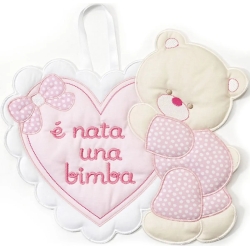 Orsetto e Cuore - Newborn Door Bow color Pink