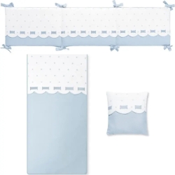 Bimbi Class - duvet bumper and cushion set color light blue