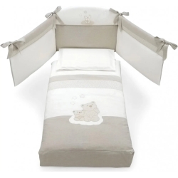 Nuvola - duvet pillowcase and bumper bed set color taupe