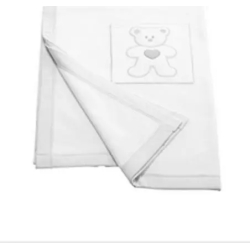 Loving Bear - fleece Cot blanket - White