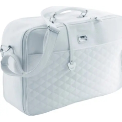 Quilted faux leather mom bag - light blue
