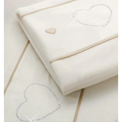 Hearts - Fleece blanket for Bubu Cot - White