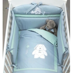 sugar - 3-piece quilt set with colored background - light blue