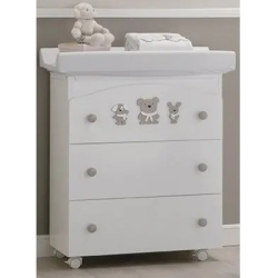 Pongo - Chest of drawers and changing table Color White Taupe