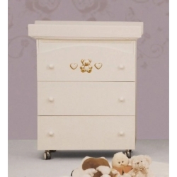 Amour - Chest of drawers and changing table Color antique white